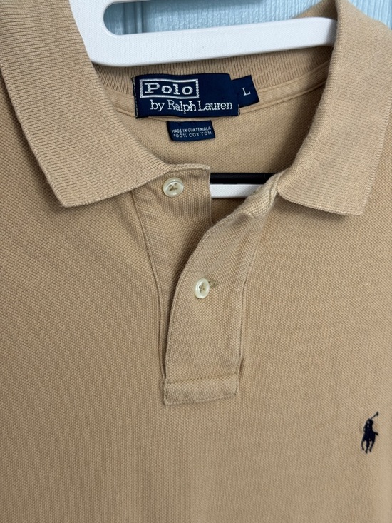 Ralph Lauren Other - POLO Ralph Lauren Tan Men’s Polo Shirt Large Vintage Cotton Classic Pique